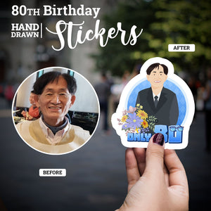Fun 80th Birthday Stickers