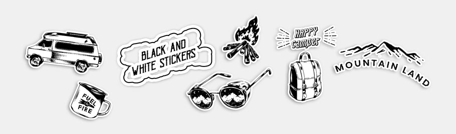 10 Wonderful Cartoon Stickers in Black & White