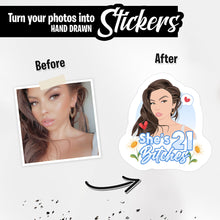 Load image into Gallery viewer, Cute 21st Birthday Stickers