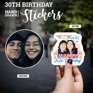 30th Birthday Stickers for Your Wife