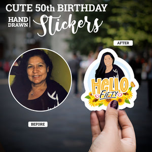 Cute 50th Birthday Stickers