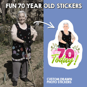 Fun 70 Year Old Stickers