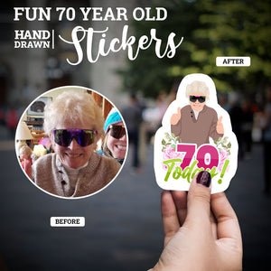 Fun 70 Year Old Stickers