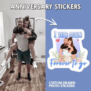 One Year Anniversary Stickers